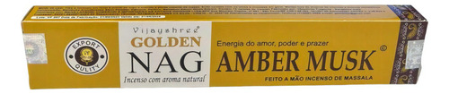 Incenso Massala Golden Nag Ambar Almiscar Amber Musk Unidade