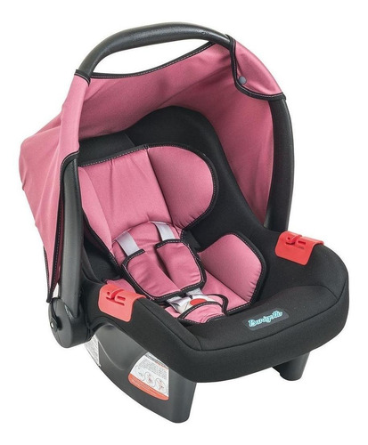 Bebê conforto Burigotto Touring Evolution SE preto e rosa