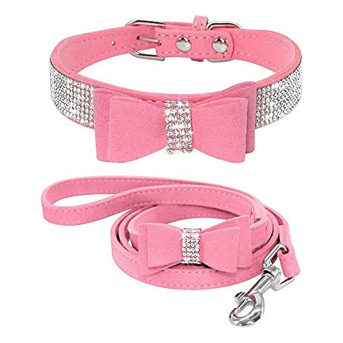 Collar De Piel Diamantes De Imitación Perros Y Gatos, ...