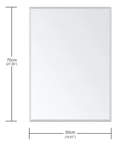 Espejo De Pared Biselado Sin Marco 20 X 28 Para Baño Y Ent