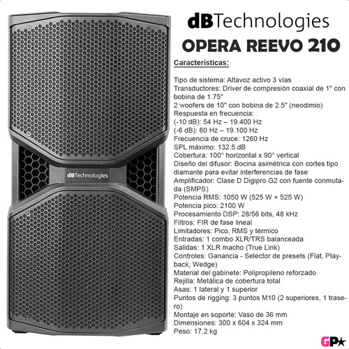Caja Bafle Activo Pro 1050w Db Technologies Opera Reevo 210