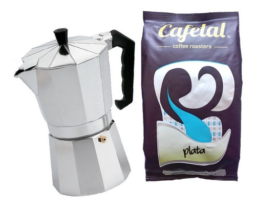 Cafetera  Italiana 6 Taza + Café Especialidad 250g Variedad