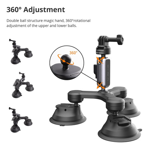 Montura De Succión Triple Caplock Compatible Dji Osmo ...