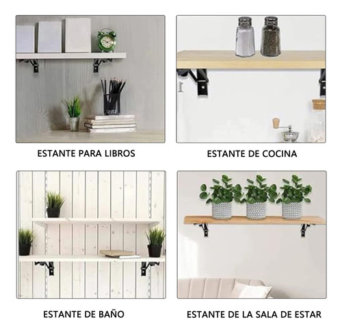 H8 In Estant Soportes, 4 Piezas Mensuales Para Repisa Plegab