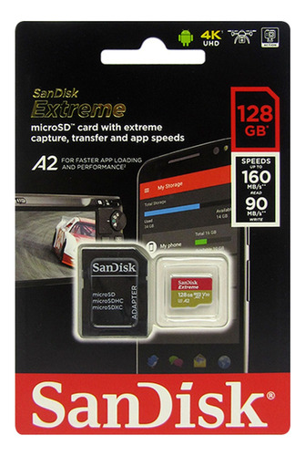 Memoria Sandisk Extreme Microsd, 128gb, Uhs-i U3