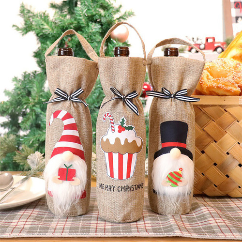 3 Fundas Para Botellas De Navidad, Adorables Fundas Para Bot