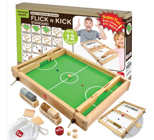 Big Flick N Kick: Juegos De Mesa Porttiles De Madera Para In