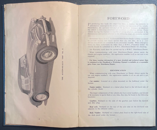 Austin Healey 3000 Mk1 Y Mk2 Manual De Usuario (Usado)