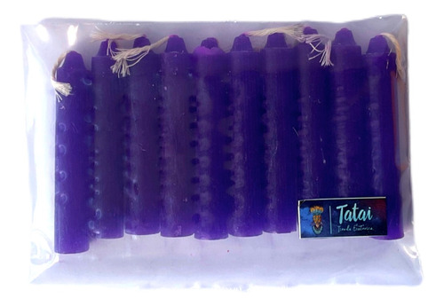 Velas / Cabos Mini Tatai Morado 10 Pz 