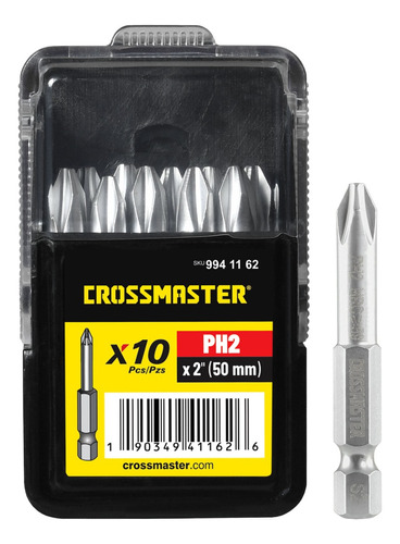 Puntas Phillips N 2 50mm 10u Crossmaster