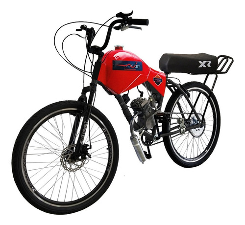 Bicicleta Motorizada 80cc Coroa 52 Fr/susp Bancoxr Carenada Cor Vermelho Ferrari Tamanho Do Quadro 19