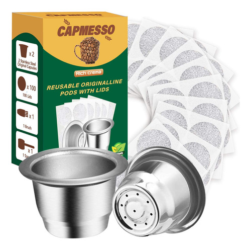 Capmesso Cpsulas Reutilizables Para Nespresso Originalline,