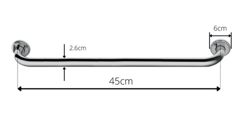 Imagen 6 de 10 de Kit 3 Seguridad Baño Barral Discap. 2x60 Y 45 Cm Acero Inox