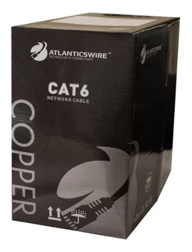 Cable Utp Cat6 305 Mts, 23 Awg, 100%cobre Gris.atlanticswire