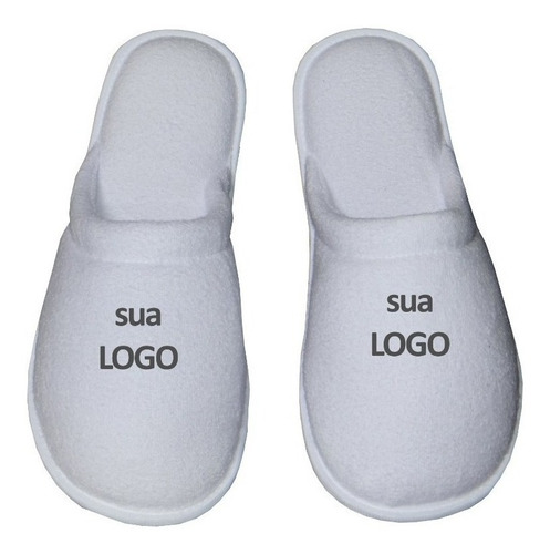 3 Un Chinelo Pantufa  Quarto Logo Sublimação Personalizada