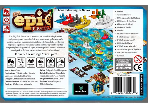 Kit 2 Tiny Epic Pirates E Expansão Maldição Jogo Tabuleiro