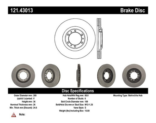 Disco De Freno Acura Slx, Honda Passport, Isuzu Amigo, Rodeo