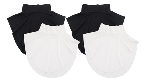 4pcs Cuello Falso Mock Modal Cuello Alto Top Casual