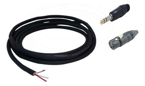 Cable Proel Jack Xlr A Plug 1/4, 3 Metros Balanceado