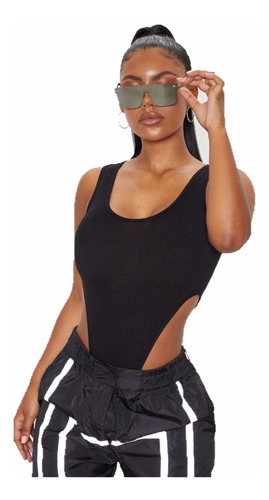 Bodysuit Mujer Básico Musculosa Cavado Moda Dama