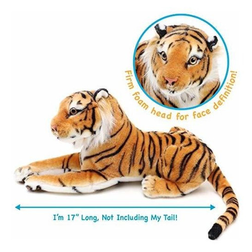 Viahart Tiger Tale Toys Arrow The Tiger - Gato De Peluche D. Color Naranja, Negro