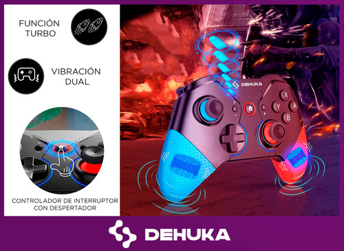 Imagen 7 de 9 de Joystick Compatible Nintendo Switch Pc Android Ios iPhone Inalambrico Accesorios Juegos Dehuka