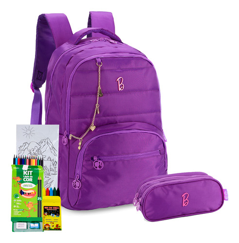 Kit Mochila Estojo Infantil Barbie Filme Meninas Rb Detalhes