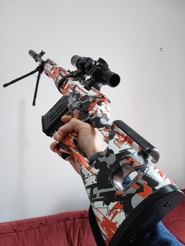 Arma Gel Grafite Awm Mira Sniper Automatica Svd Free Fire