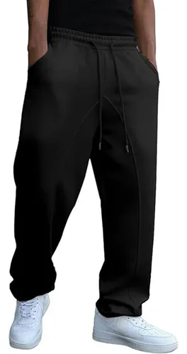 Calça De Moletom Masculina Tendência Masculina De Cor Sólida