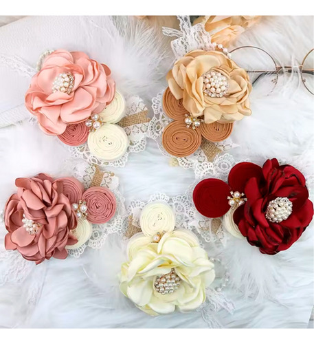 Diadema Flores Premium Lujo Bebe Niñas Elastica Turbante