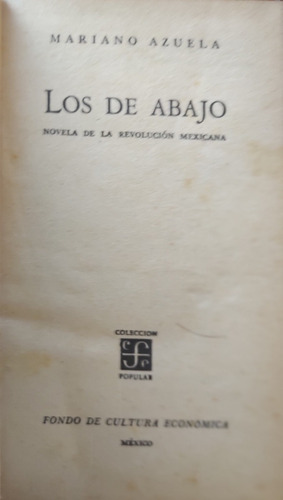 Libro Los De Abajo - Mariano Azuela   (78