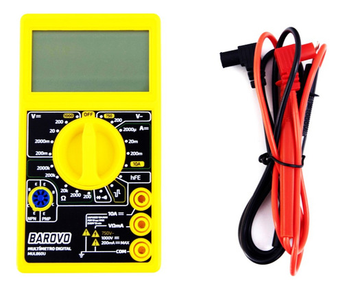 Tester Multimetro Digital Barovo Mul860u C/ Buzzer + Puntas