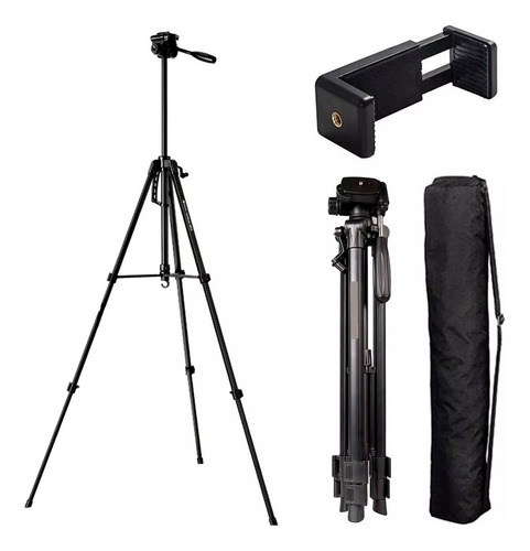 Tripode Braun Para Fotografía Y Video 1.60 Mts + Soporte Celular + Funda P/ Nikon Canon