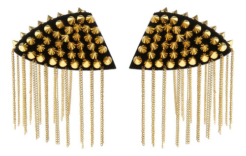 1 Par Charretera Epaulette Con Remaches Y Borlas De Cadena