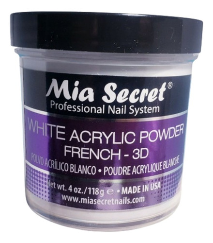 White Acrylic Powder (french - 3d) - Mia Secret (118grs) 