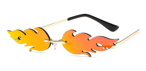2 Unids/set Fuego Llama Gafas De Sol Mujeres Gafas De Sol Si