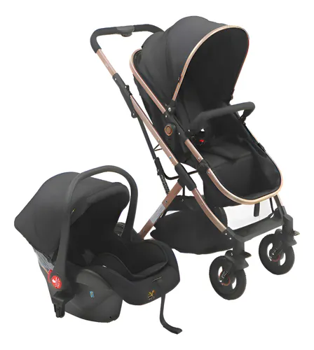 Carrinho C/bebê Conforto Reversível Elysian Maxi Baby - Preto