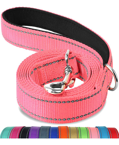 Correa Reflectante Para Perro De Color Rosado Agarre Comodo