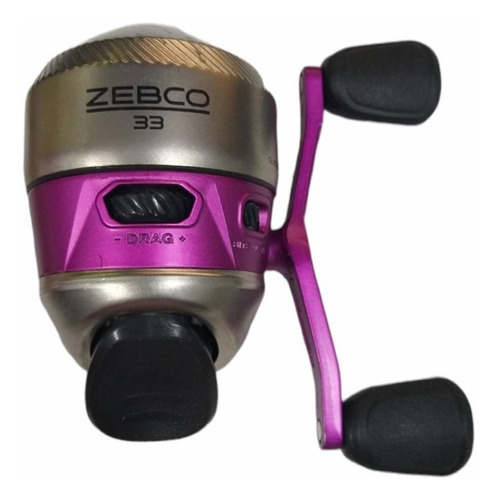 Reel Carrete Para Pesca Zebco 33 Acero Inoxidable Currican Color Rosa Lado De La Manija Derecho/izquierdo