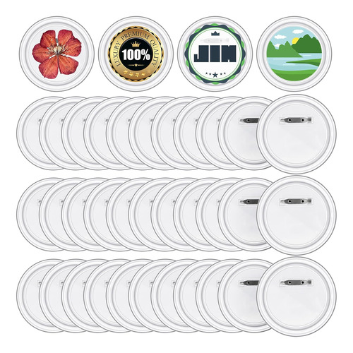 40 Pin De Botón Acrílico Paquete De Insignias 3 Pulga...