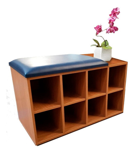 Organizador/puff/sapateira  8 Nichos Mdf Amadeirado 80cm 