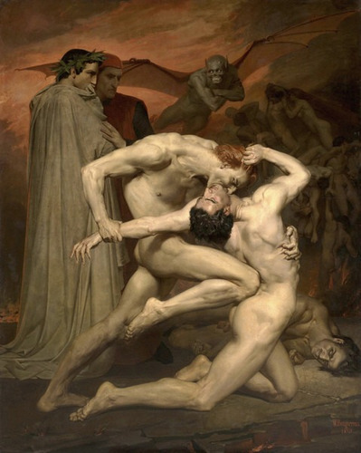 Lienzo Tela Bouguereau Dante Y Virgilio 70x88cm