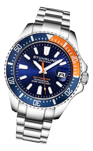 Reloj Diver Stuhrling Original 3950a, Cuarzo, 42 Mm, Para Ho