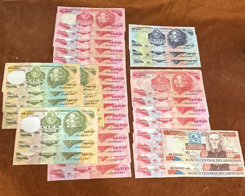 Billete Uruguay Antiguos 42 Billetes Muchos S/c  Buen Estado