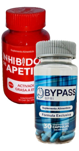Bypass Bpri Azul + Inhibidor Apetito 30 Caps C/u Sabor Sin sabor