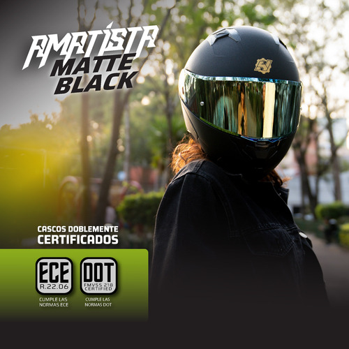 Hax Helmets Casco Abatible Dot + Ece. Amatista Matte Black