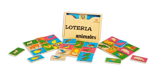 Lotería De Animales En Madera Juego Didáctico Y Familiar