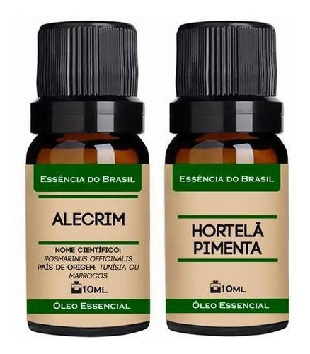 Kit 2 Óleos Essenciais 10ml - Alecrim + Menta Piperita