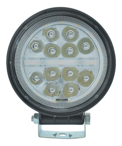 Faro Red 12 Leds Con Estrobo Ojo De Angel Color Ambar 