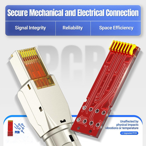 Conector Ampcom Stp Cat7 Rj45, Conector De Terminal Modular.